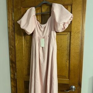 Hamilton midi dress in pink - bump friendly. Small.